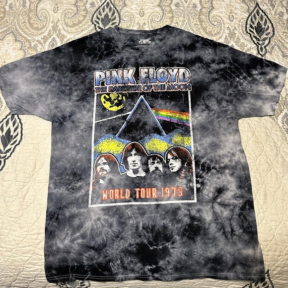 Pink Floyd Other - Pink Floyd tie dye shirt black white colored 1973 world tour XL